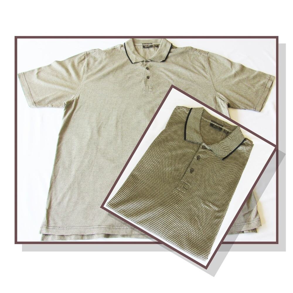 Tasso Elba Golf Men  Double Mercerized Cotton Short Sleeve Collared Polo Shirt